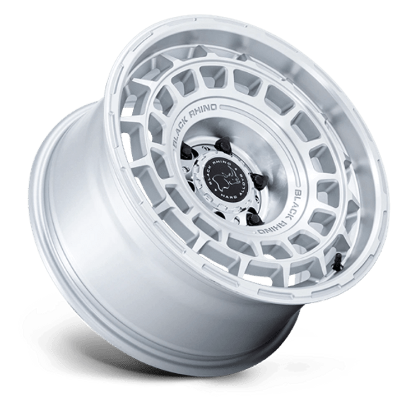 Black Rhino Wheels AWOL BR024 Silver W/ Machined Face 17x8.5 -10mm Offset 5x127 (5x5) | Fits Jeep Wrangler 07-Up and Jeep Gladiator