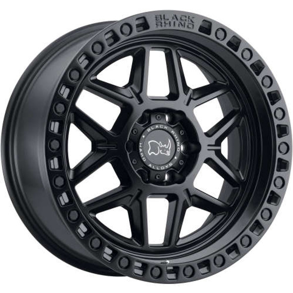 Black Rhino Wheels Kelso Matte Black with Blk Bolts 17x9 0mm Offset 5x127 (5x5) | Fits Jeep Wrangler 07-Up and Jeep Gladiator
