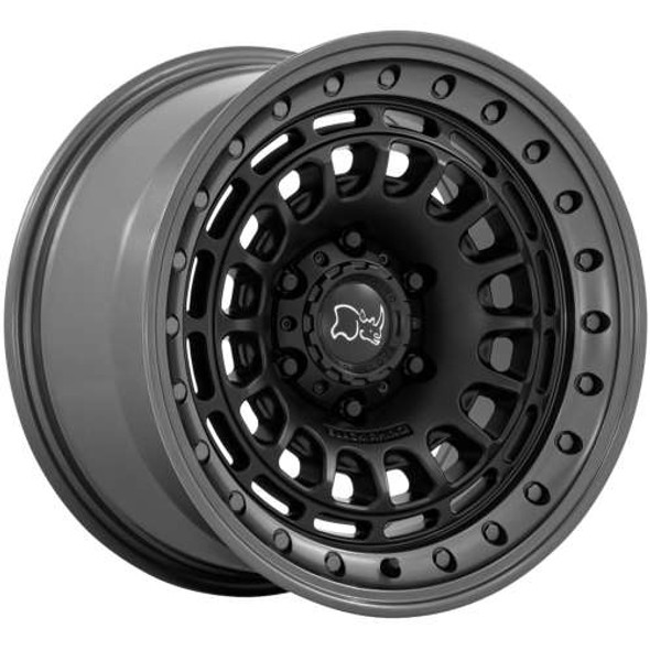 Black Rhino Wheels Sahara BR014 Matte Black with Gunmetal Lip 17x9 0mm Offset 5x127 (5x5) | Fits Jeep Wrangler 07-Up and Jeep Gladiator