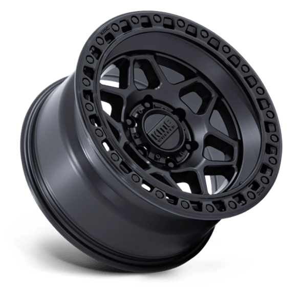 KMC Wheels Torx KM553 Matte Black Gloss Black Lip 17x8.5 0mm Offset 5x127 (5x5) | Fits Jeep Wrangler 07-Up and Jeep Gladiator