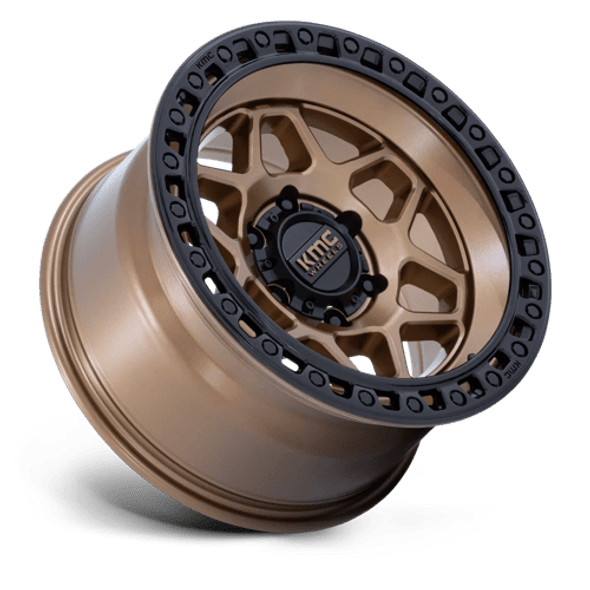 KMC Wheels Torx KM553 Matte Bronze With Gloss Black Lip 17x8.5 0mm Offset 5x127 (5x5) | Fits Jeep Wrangler 07-Up and Jeep Gladiator