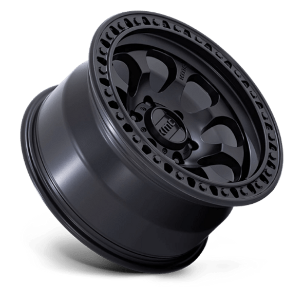 KMC Wheels Riot Simulated Beadlock KM550 Satin Black 18x9 18mm Offset 5x127 (5x5) | Fits Jeep Wrangler 07-Up and Jeep Gladiator