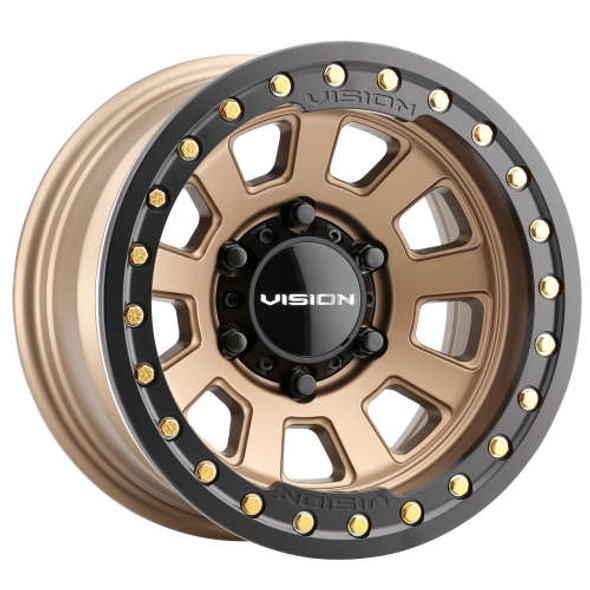 Vision Wheels Ojos 350 Bronze with Satin Black Beadlock Ring 17x9 -12mm Offset 5x127 (5x5) | Fits Jeep Wrangler 07-Up and Jeep Gladiator Vision Wheels Ojos 350 Bronze with Satin Black Beadlock Ring 17x9 -12mm Offset 5x127 (5x5) | Fits Jeep Wrangler 07-Up and Jeep Gladiator