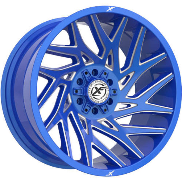 XF Offroad Wheels XF-229 Anodized Blue Milled 24x14 -76mm Offset 5x127 (5x5),5x139.7 (5x5.5) | Fits Jeep Wrangler 07-Present and Jeep Gladiator