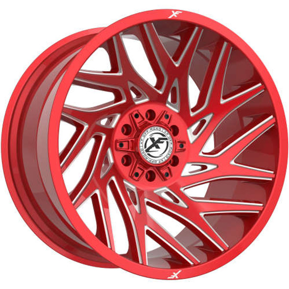 XF Offroad Wheels XF-229 Anodized Red Milled 20x9 12mm Offset 5x127 (5x5),5x139.7 (5x5.5) | Fits Jeep Wrangler 07-Up and Jeep Gladiator