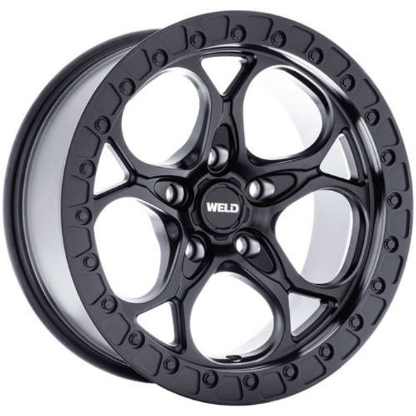 WELD Offroad Wheels Ledge Five W108 Satin Black Satin Black Ring 20x9 0mm Offset 5x127 (5x5) | Fits Jeep Wrangler 07-Up and Jeep Gladiator