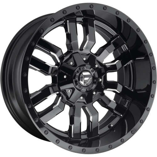 Fuel Offroad Wheels Sledge D595 Gloss Black Milled 22x9.5 19mm Offset 6x135,6x139.7 (6x5.5)
