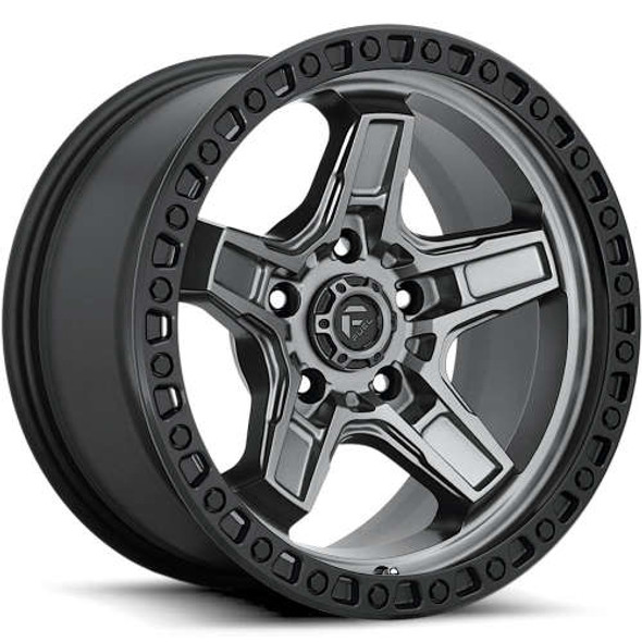 Fuel Offroad Wheels Kicker D698 Matte Gunmetal w/ Black Lip 17x9 -12mm Offset 5x127 (5x5) | Fits Jeep Wrangler 07-Up and Jeep Gladiator
