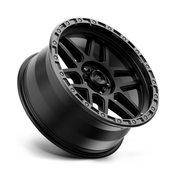 KMC Wheels Mesa KM544 Satin Black with Gloss Black Lip 17x8.5 0mm Offset 5x127 (5x5) | Fits Jeep Wrangler 07-Up and Jeep Gladiator