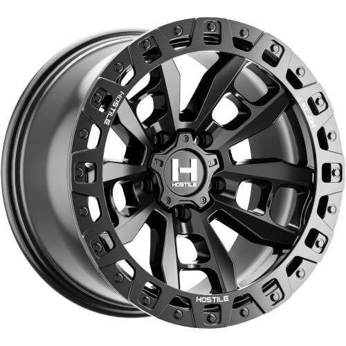 Hostile Wheels Crandon H130 Asphalt 17x9 -12mm Offset 5x127 (5x5) | Fits Jeep Wrangler 07-Up and Jeep Gladiator
