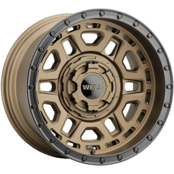 WELD Offroad Wheels Crux W120 Satin Bronze with Black Ring 22x12 -44mm Offset 5x127 (5x5),5x139.7 (5x5.5) | Fits Jeep Wrangler 07-Present and Jeep Gladiator
