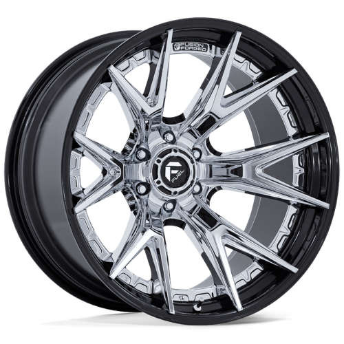 Fuel Offroad Wheels Catalyst FC402 Chrome With Gloss Black Lip 22x10 -18mm Offset 8x165.1 (8x6.5)