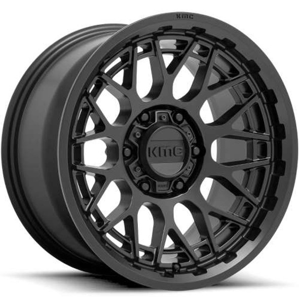 KMC Wheels Technic KM722 Satin Black 17x8.5 0mm Offset 5x127 (5x5) | Fits Jeep Wrangler 07-Up and Jeep Gladiator