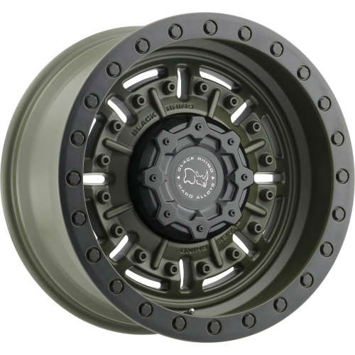 Black Rhino Wheels Abrams Olive Drab Green 17x9.5 -18mm Offset 5x127 (5x5) | Fits Jeep Wrangler 07-Up and Jeep Gladiator