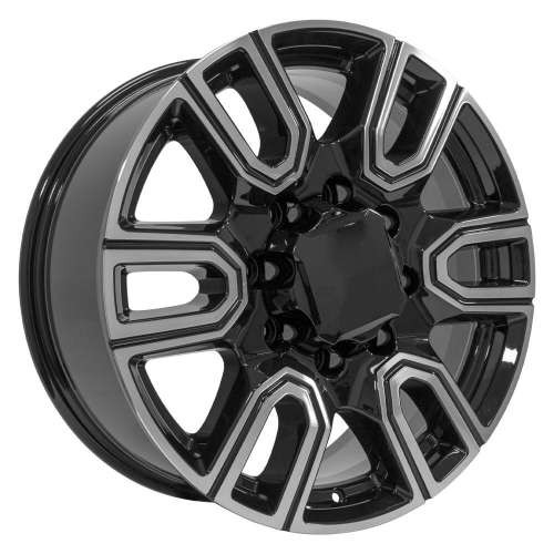 OE Wheels GMC Sierra 2500/3500 CV96B Black Machined 20x8.5 47mm Offset 8x180