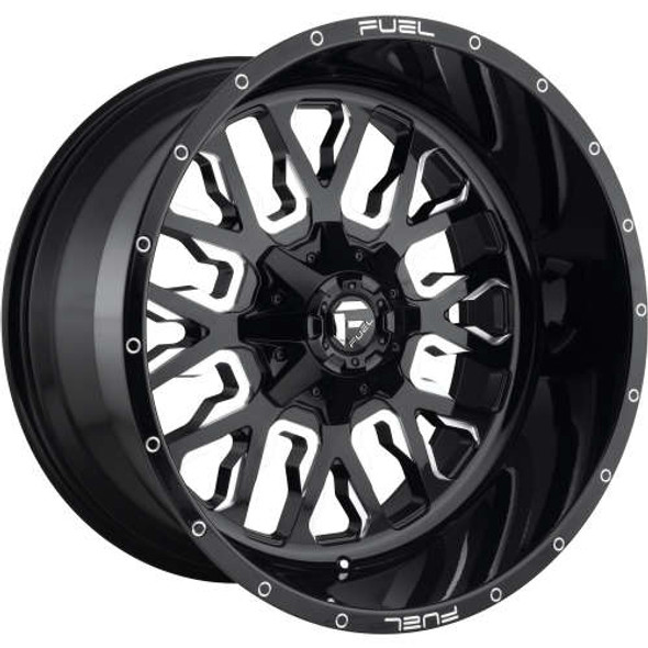 Fuel Offroad Wheels Stroke D611 Gloss Black Milled 17x9 -12mm Offset 5x114.3 (5x4.5),5x127 (5x5)