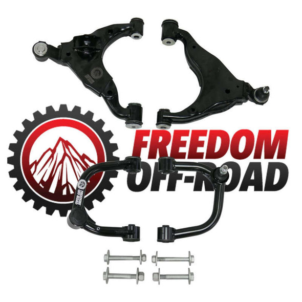 Freedom Offroad Front Upper and Lower Control Arms for 2-4" Lift (05-15 Toyota Tacoma) FO-T701FU+FO-T701FL