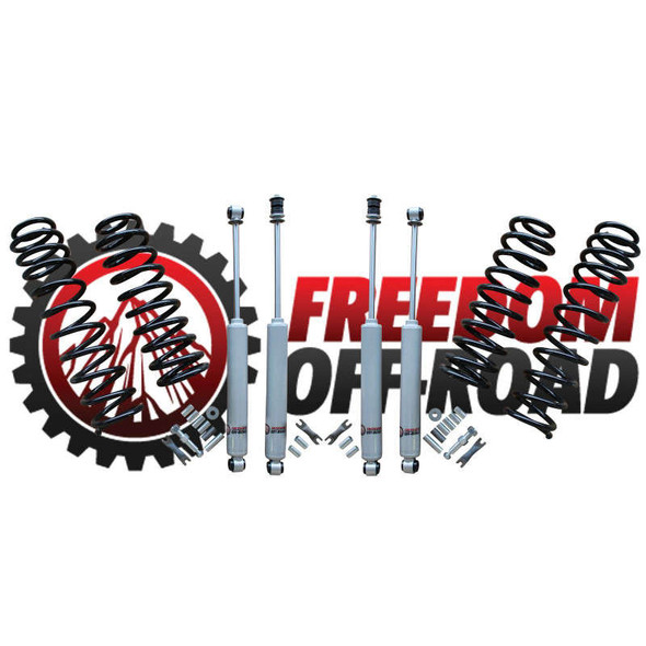 Freedom Offroad 2.5" Front / 2.0" Rear Lift Springs w/ Shocks (99-04 Jeep Grand Cherokee) FO-SH301+FO-J107F25+FO-J107R20 Freedom Offroad 2.5" Front / 2.0" Rear Lift Springs w/ Shocks (99-04 Jeep Grand Cherokee) FO-SH301+FO-J107F25+FO-J107R20