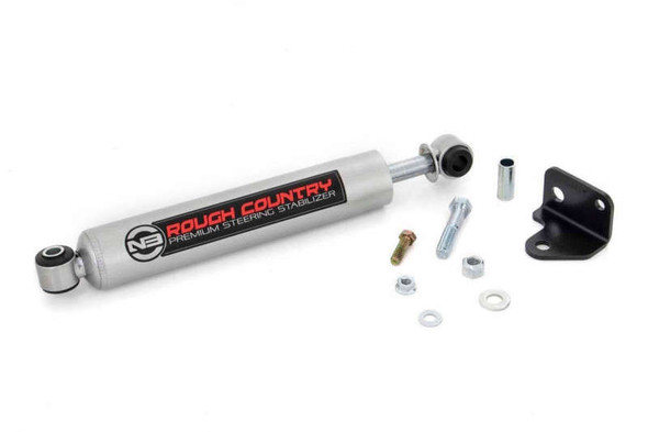 Rough Country N3 Steering Stabilizer | Relocation Bracket (07-18 Jeep Wrangler JK) 8730630 Rough Country N3 Steering Stabilizer | Relocation Bracket (07-18 Jeep Wrangler JK) 8730630
