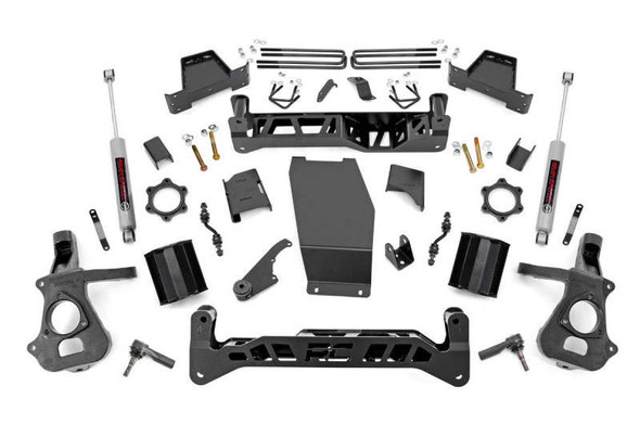 Rough Country 7" Lift Kit | Stock Cast Steel Control Arms | Strut Spacers | N3 Shocks (14-18 Chevy Silverado/GMC Sierra 1500/2019 Silverado 1500 LD | 4WD) 22832