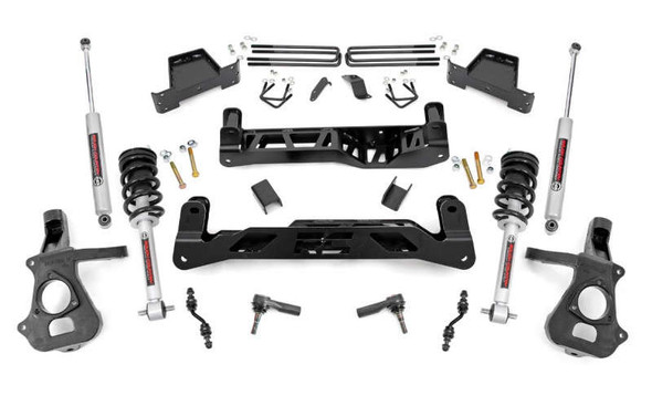 Rough Country 7" Lift Kit | For OEM Aluminum or Stamped Steel Control Arms | Lifted Struts | N3 Shocks (14-18 Chevy Silverado/GMC Sierra 1500/2019 Silverado 1500 LD | 2WD) 18734
