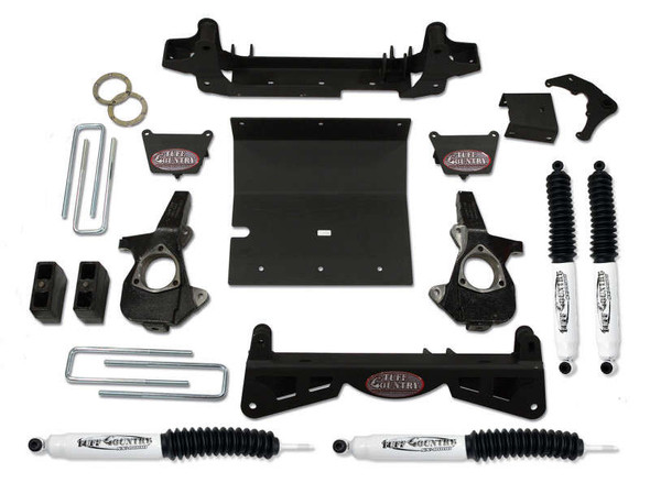 Tuff Country 4" Lift Kit w/SX8000 Shocks for 3-piece subframe (01-10 Chevy Silverado/GMC Sierra 2500HD | 4WD) 14993KN