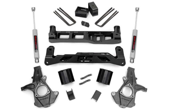 Rough Country 5" Lift Kit | Stock Cast Steel Control Arms | No Struts | N3 Shocks (14-18 Chevy Silverado/GMC Sierra 1500/2019 Silverado 1500 LD | 2WD) 24730