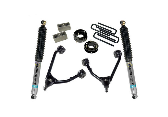 SUPERLIFT 3.5" Lift Kit w/ Bilstein Rear Shocks | For OEM Aluminum/Stamped Control Arms | 14-18 Silverado/Sierra 1500 /19 Limited/LD 2WD 3800B