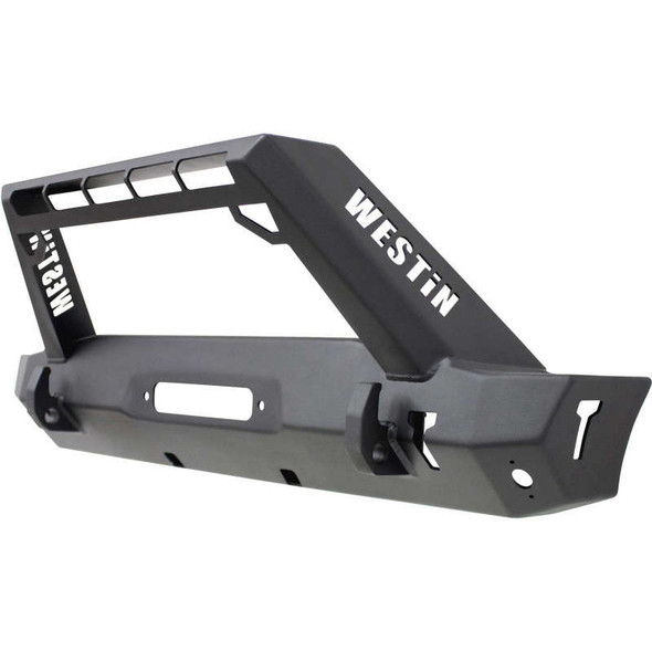 Westin Textured Black WJ2 Stubby Front Bumper W/ LED Light Bar Mount 59-80085 Westin Textured Black WJ2 Stubby Front Bumper W/ LED Light Bar Mount 59-80085