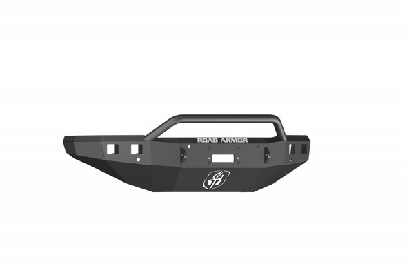 Road Armor Stealth Front Winch Bumper w/ Pre-Runner Guard - Texture Black | WARN VR12000 315R4B
