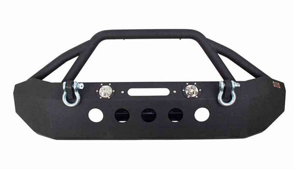 Fishbone Offroad Black Front Full Width Winch Bumper w/ LEDs FB22003