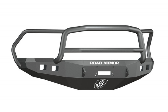 Road Armor Stealth Front Winch Bumper w/ Lonestar Guard - Texture Black | WARN 16.5ti 408R5B