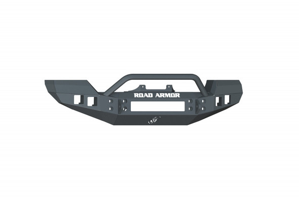 Road Armor Stealth Front Winch Bumper w/ Pre-Runner Guard - Texture Black | WARN PowerPlant 512R4B