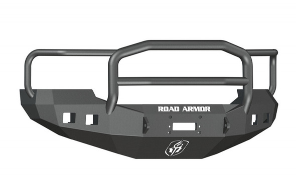 Road Armor Stealth Front Winch Bumper w/ Lonestar Guard - Texture Black | WARN 16.5ti 605R5B