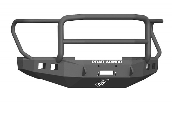 Road Armor Stealth Front Winch Bumper w/ Lonestar Guard - Texture Black | WARN 16.5ti 617F5B