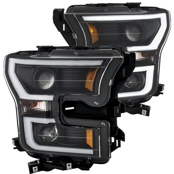 Anzo Projector Headlights w/Plank Style Design | Amber/Black 111347 Anzo Projector Headlights w/Plank Style Design | Amber/Black 111347