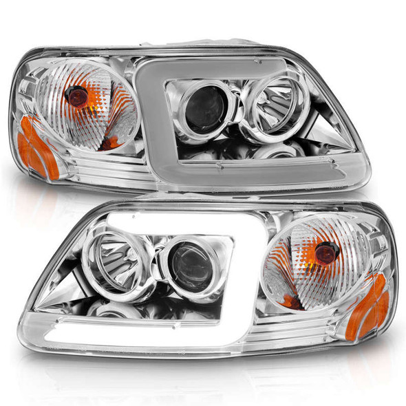 Anzo Crystal Headlights w/LED Light Bar Style | Clear/Chrome 111504 Anzo Crystal Headlights w/LED Light Bar Style | Clear/Chrome 111504