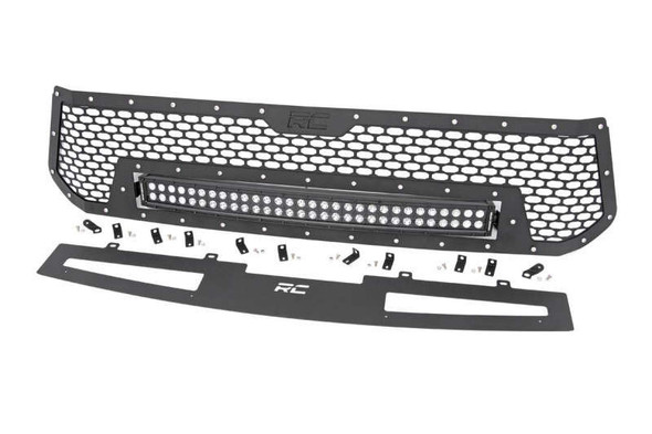 Rough Country Mesh Grille | Black Series LED Light Bar | 30" | Curved Dual Row 70226