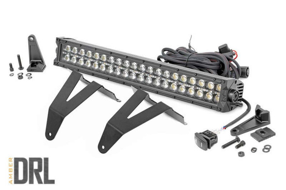 Rough Country Black Series LED Bumper Kit | 20" | Dual Row | Amber DRL 70779DRLA