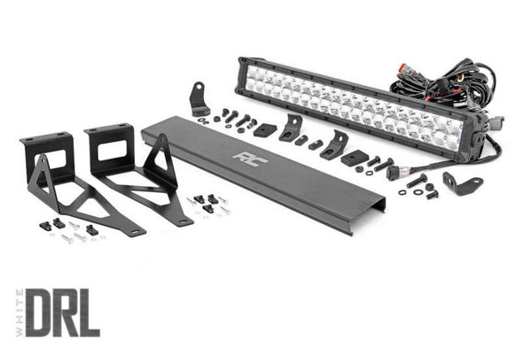 Rough Country LED Light | Bumper Mount | 20" Chrome Dual Row | White DRL 70664DRL