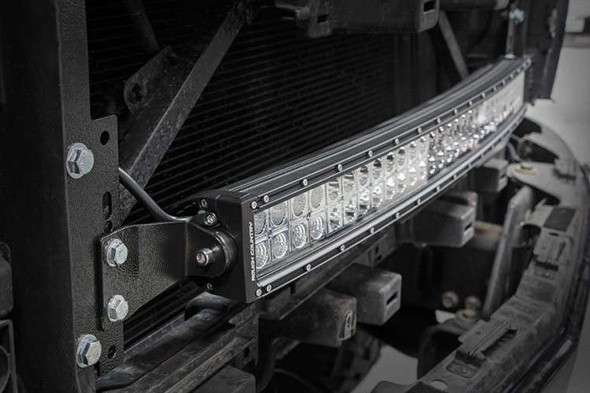 Rough Country Chrome Series LED Light Bar | Hidden | 30" | Curved Dual Row 70624