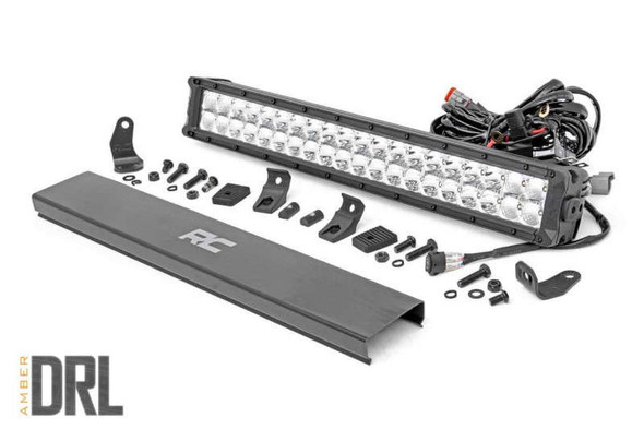 Rough Country Chrome Series LED Light | 20 Inch | Dual Row | Amber DRL 70920DA