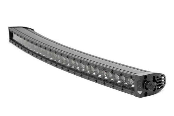 Rough Country Black Series LED Light Bar | 30" | Curved Single Row | White DRL 72730BLDRL