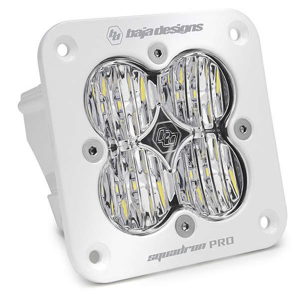 Baja Designs Single Squadron Pro Wide Cornering Beam Flush Mount Light Pods (Clear/White Body) 491005WT Baja Designs Single Squadron Pro Wide Cornering Beam Flush Mount Light Pods (Clear/White Body) 491005WT