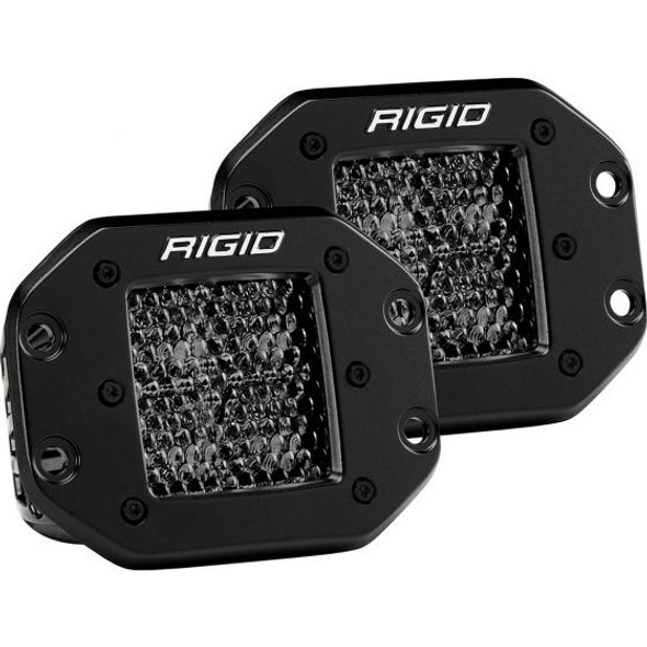 RIGID D-Series Pro Flush Mount Spot Diffused Lights(Pair | Midnight) 212513BLK
