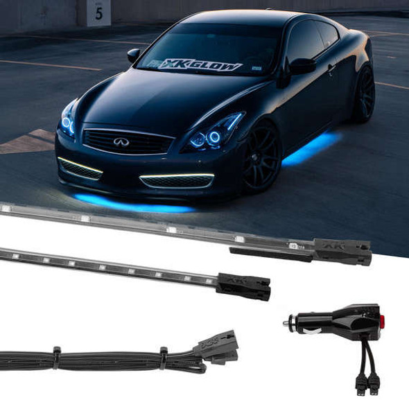 XKGlow Interior + Underglow LED Accent Light Kit | 12 Piece Single Color | White XK041005-W