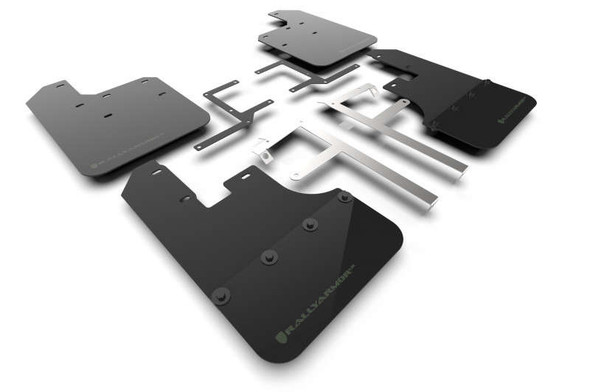 Rally Armor UR Mud Flap With Army Green Logo | Black MF84-BLK-AGN