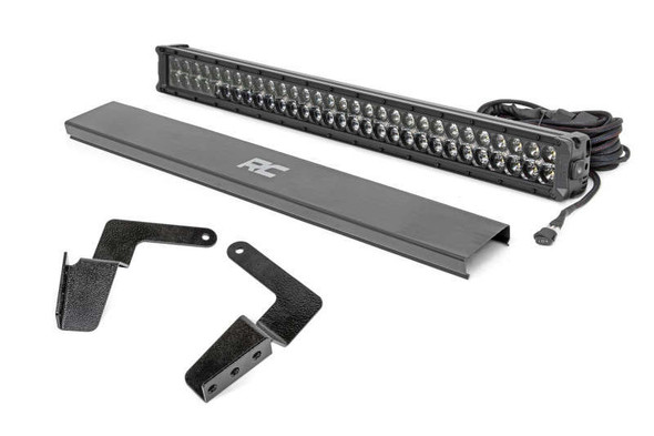 Rough Country LED Light | Bumper Mount | 30" Black Dual Row | White DRL 70652DRL