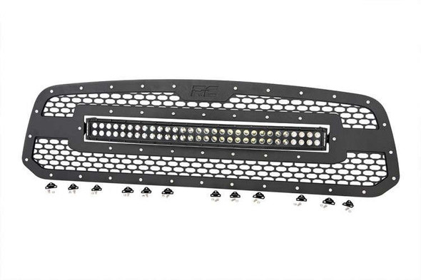 Rough Country Mesh Grille | Black Series LED Light Bar | 30" | Curved Dual Row 70199