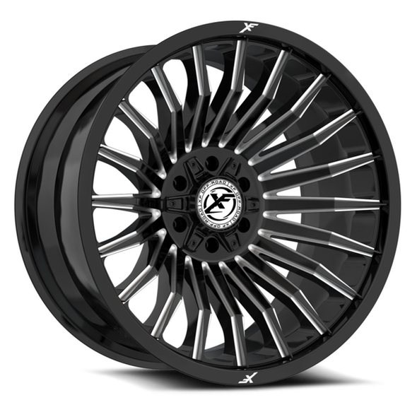 XF Offroad Wheels XF-231 Gloss Black Milled 24x12 -44mm Offset 5x127 (5x5),5x139.7 (5x5.5) | Fits Jeep Wrangler 07-Present and Jeep Gladiator